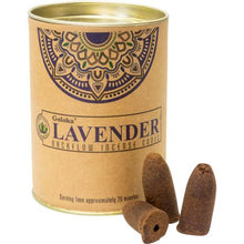 Load image into Gallery viewer, GOLOKA BACKFLOW LAVENDER INCENSE CONES