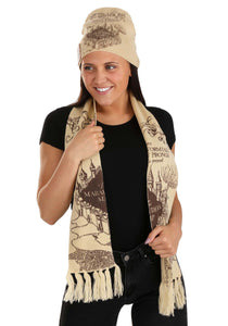 Harry Potter Marauders Map Knit Hat & Scarf Set